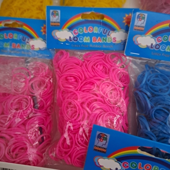 Loom Bands crafts DIY red blue camo green pink yellow green bracelet 13 pkgs new - Picture 5 of 8